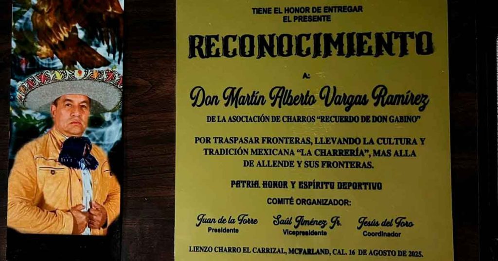 Martín Alberto Vargas, charro poblano, reconocen en Estados Unidos